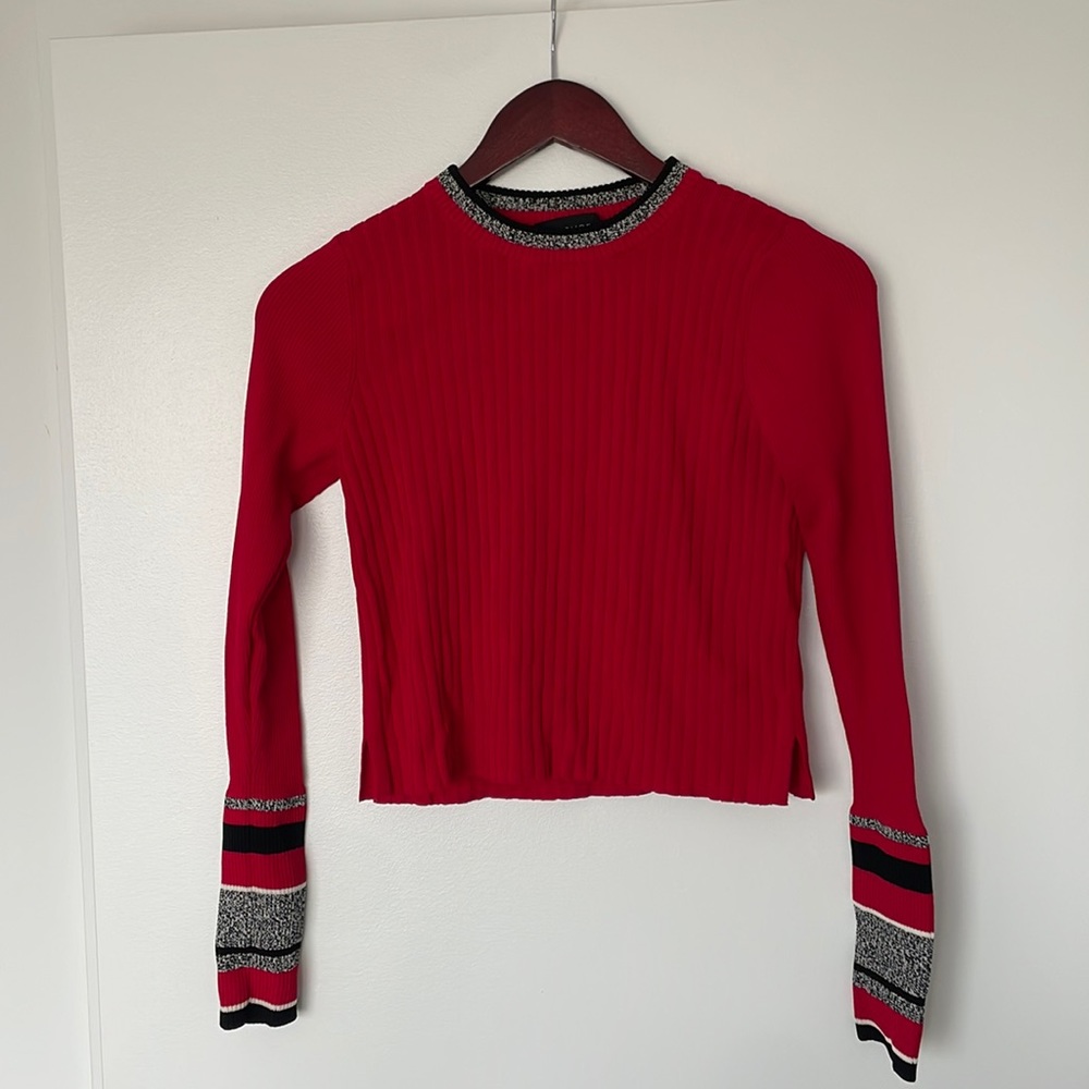 Cropped Red Topshop Top, Size 6